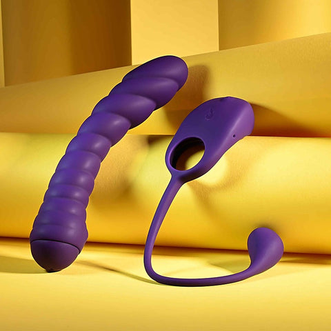 Playboy Pleasure Twisted Playground Vibrator and Cock Ring - G-Spot Vibrators