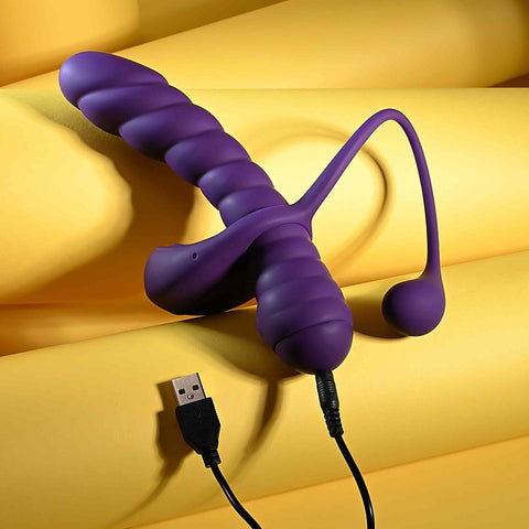 Playboy Pleasure Twisted Playground Vibrator and Cock Ring - G-Spot Vibrators