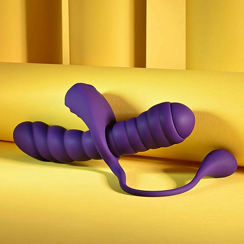 Playboy Pleasure Twisted Playground Vibrator and Cock Ring - G-Spot Vibrators