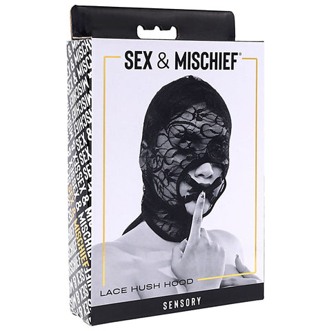 Premium Lace Hush BDSM Hood by Sportsheets - Bondage Hoods