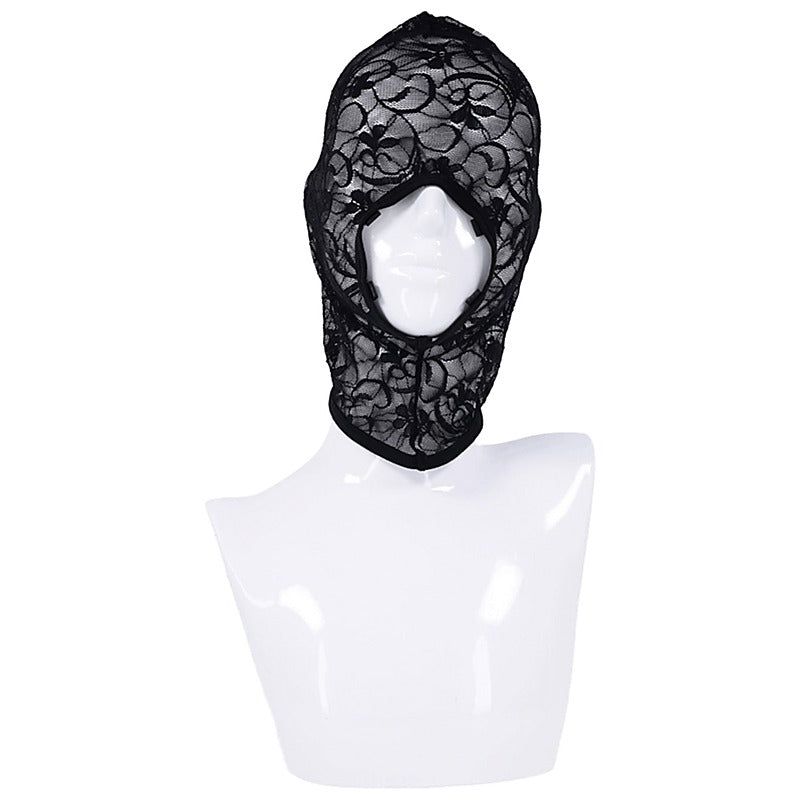Premium Lace Hush BDSM Hood by Sportsheets - Bondage Hoods
