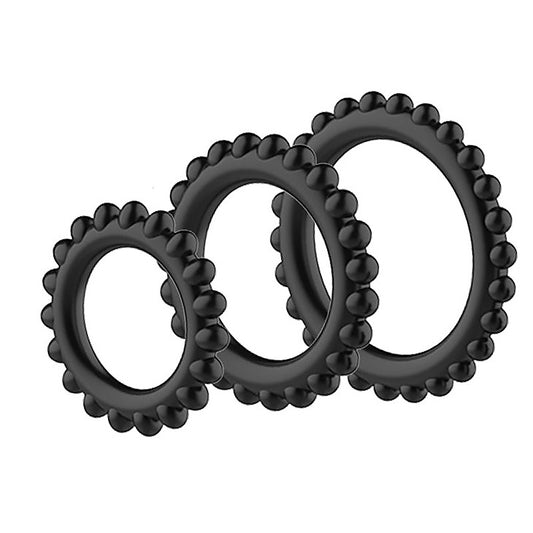 Pretty Love TITAN TPUR 3 in One Silicone Cock Ring Set - Cock Ring Sets