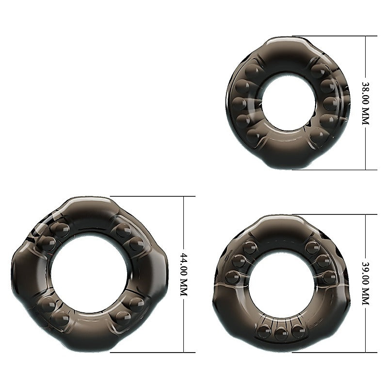 Pretty Love YVONNE Combo Male Cock Ring Set by Baile - Cock Ring Sets