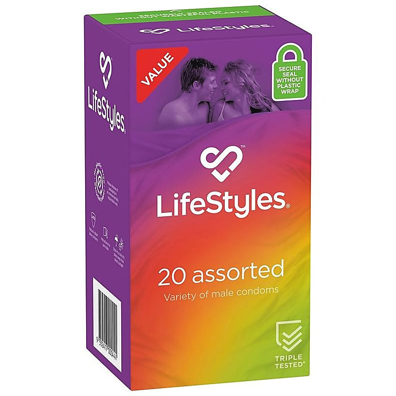 LifeStyles ASSORTED Condoms 20s by Ansell - Condoms