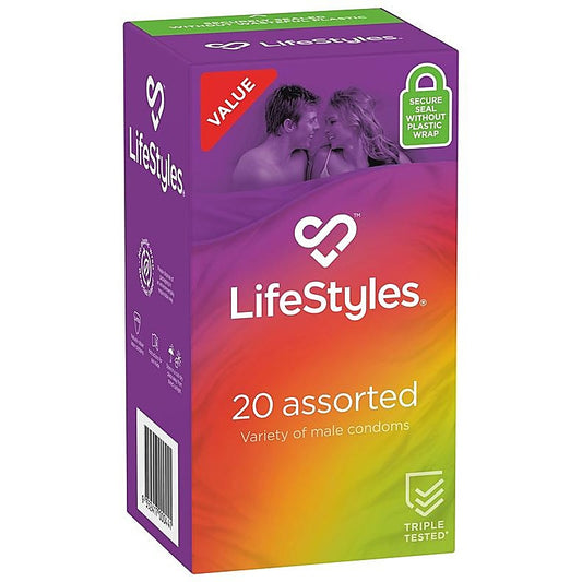 LifeStyles ASSORTED Condoms 20s by Ansell - Condoms
