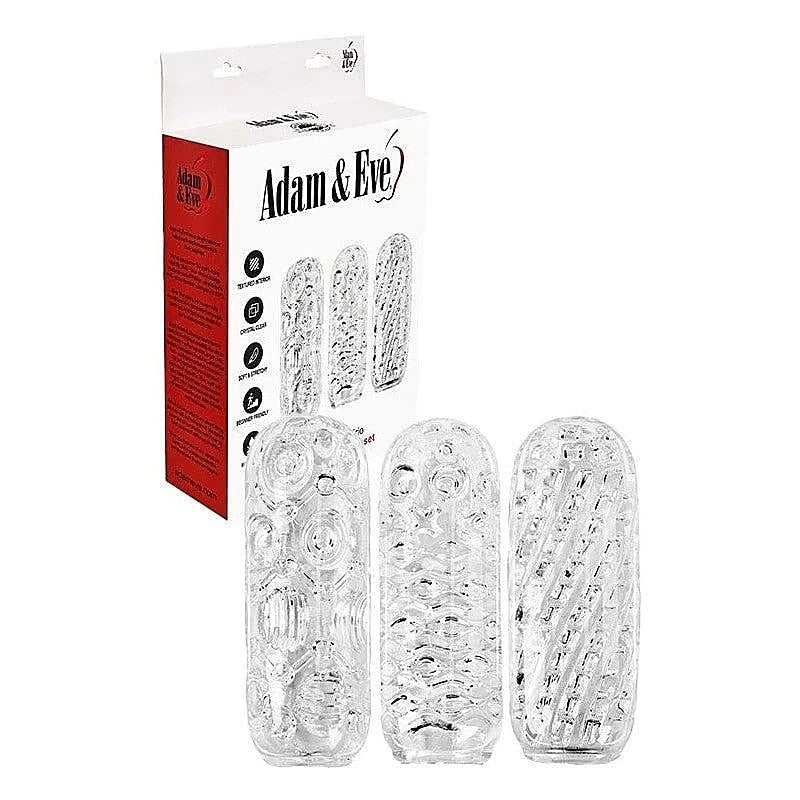 ADAM'S CRYSTAL TRIO 3 Pack Strokers by Adam & Eve - Masturbators and Strokers