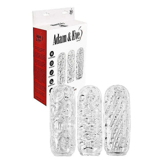 ADAM'S CRYSTAL TRIO 3 Pack Strokers by Adam & Eve - Masturbators and Strokers