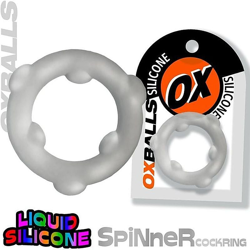 OxBalls Spinner Stretchy Silicone Cock Ring with Gripper Nubs - Stretchy Cock Rings