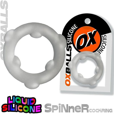 OxBalls Spinner Stretchy Silicone Cock Ring with Gripper Nubs - Stretchy Cock Rings