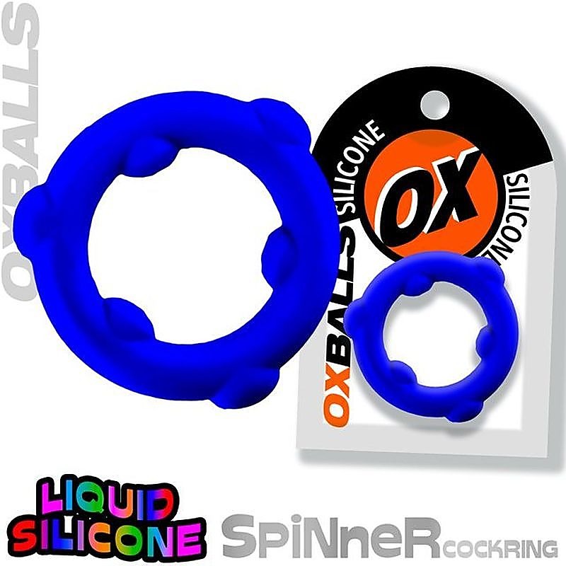 OxBalls Spinner Stretchy Silicone Cock Ring with Gripper Nubs - Stretchy Cock Rings