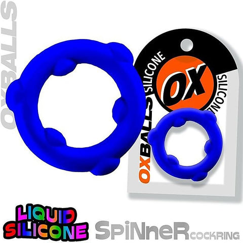 OxBalls Spinner Stretchy Silicone Cock Ring with Gripper Nubs - Stretchy Cock Rings
