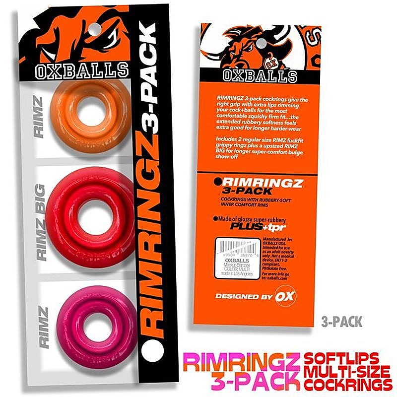 RimRingz 3 Piece Multi Size Stretchy Cock Ring by OxBalls - Cock Ring Sets