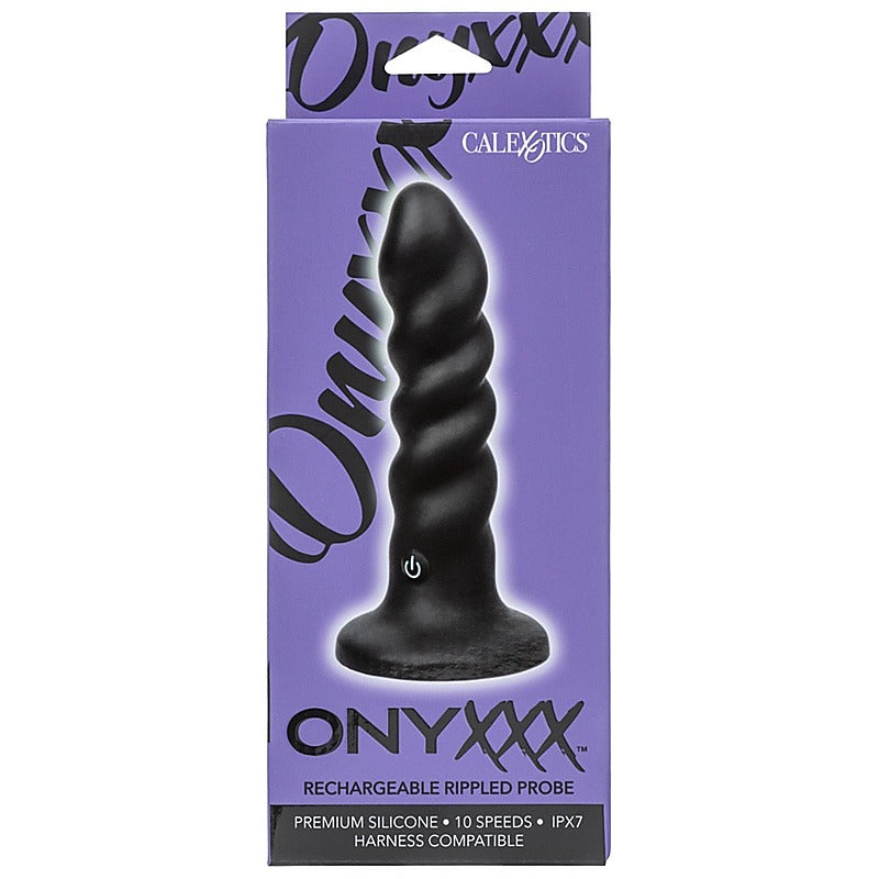 Onyxxx Rechargeable Rippled Anal Probe by California Exotics - Butt Plugs