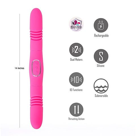 Maia Toys ZENA USB Rechargeable Double Ended Thrusting Vibrator Dual G Spot - Double Ender