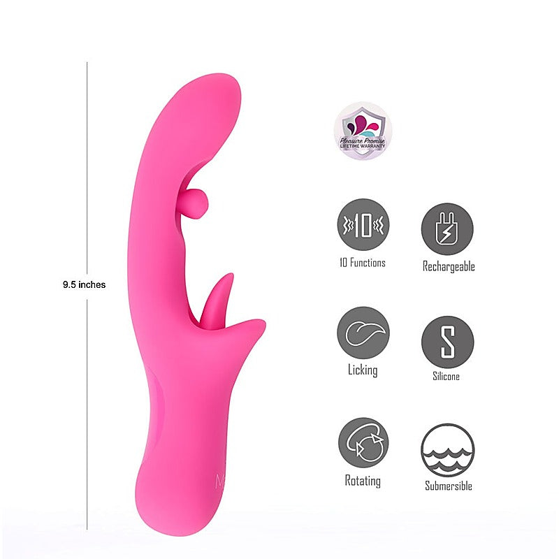 Maia Toys ALORA USB Rechargeable Rotating & Licking Vibrator Dual Motors - G-Spot Vibrators
