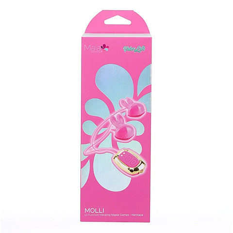 Maia Toys Maia MOLLI Rechargeable Vibrating Nipple Clamps & Necklace - Nipple and Clit Clamps