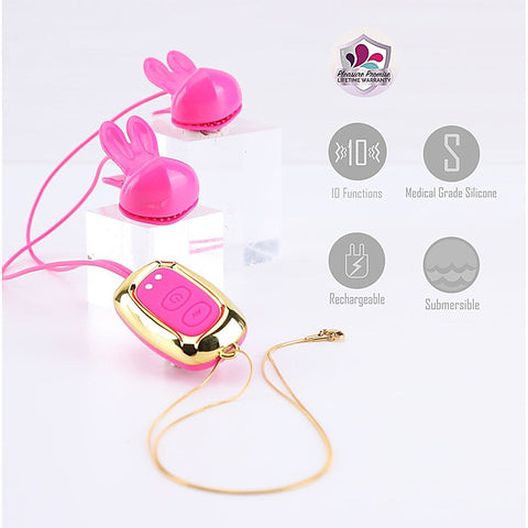 Maia Toys Maia MOLLI Rechargeable Vibrating Nipple Clamps & Necklace - Nipple and Clit Clamps