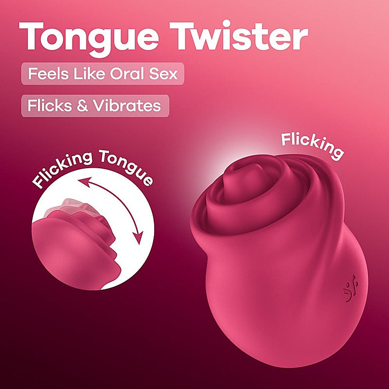 Tongue Twister USB Rechargeable Clit Stimulator by Satisfyer - Clit Ticklers and Pulsators