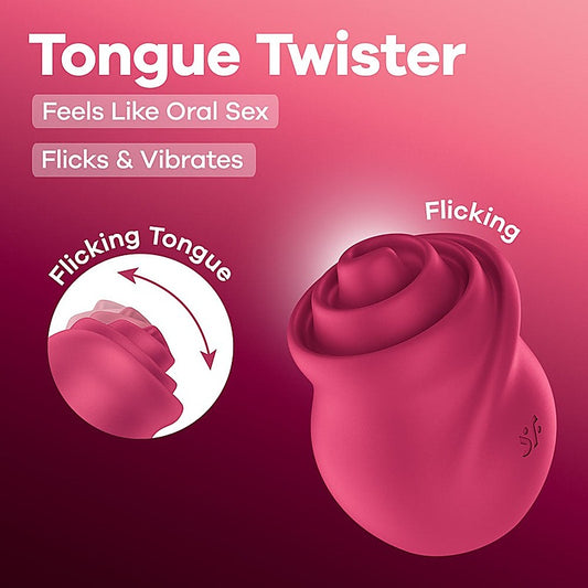 Tongue Twister USB Rechargeable Clit Stimulator by Satisfyer - Clit Ticklers and Pulsators