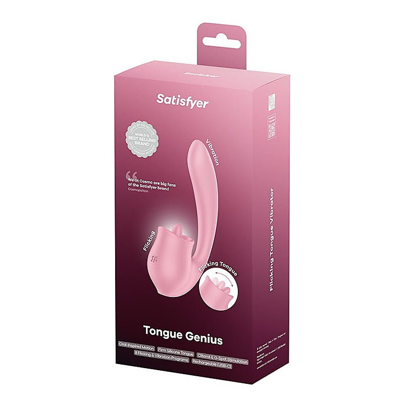 Tongue Genius Vibrator with Clit Stimulator by Satisfyer - Clit Ticklers and Pulsators