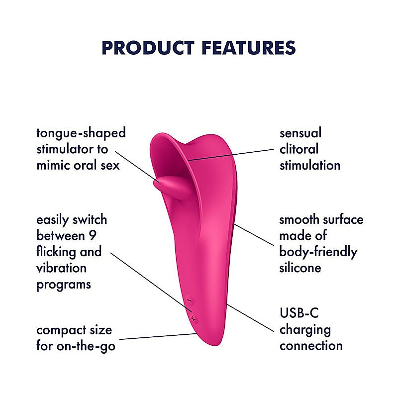 Tongue Master Flicking Clitoral Stimulator by Satisfyer - Clit Ticklers and Pulsators