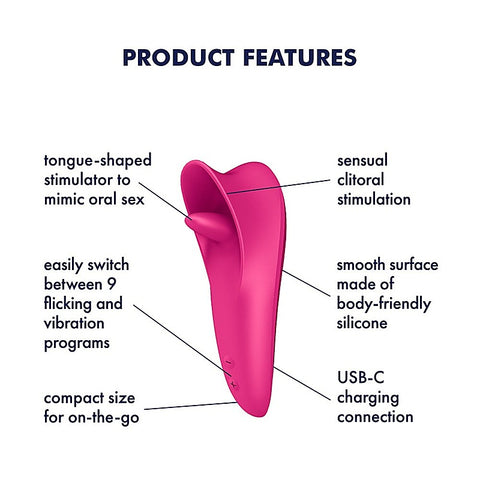 Tongue Master Flicking Clitoral Stimulator by Satisfyer - Clit Ticklers and Pulsators