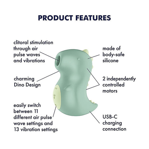 Din-OOOH Rechargeable Air Pulse Clit Stimulator by Satisfyer - Clit Ticklers and Pulsators