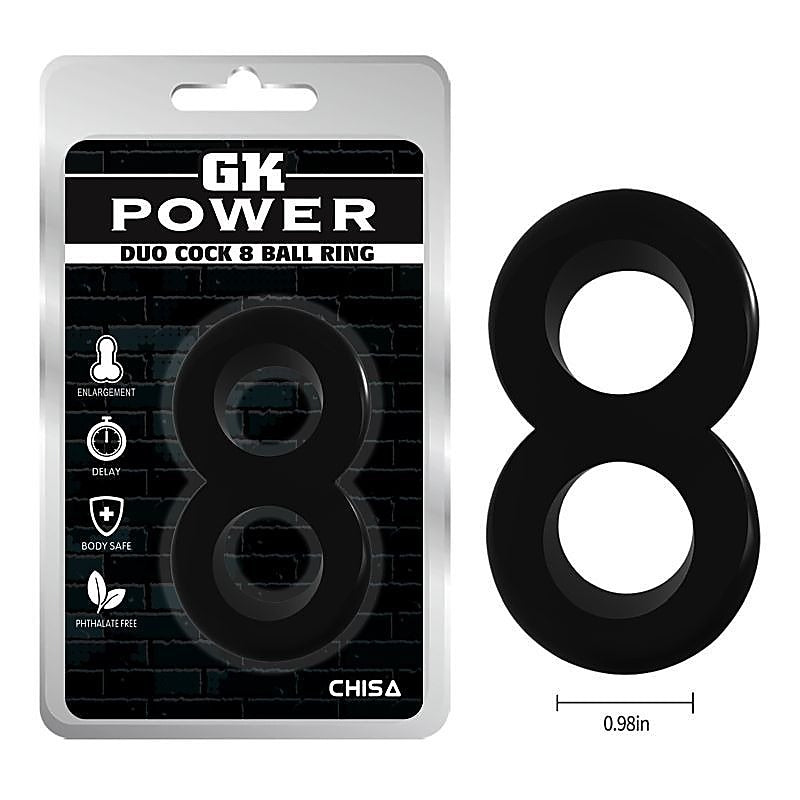 Duo Cock 8 Ball Erection Enhancer Penis Ring by Chisa - Stretchy Cock Rings