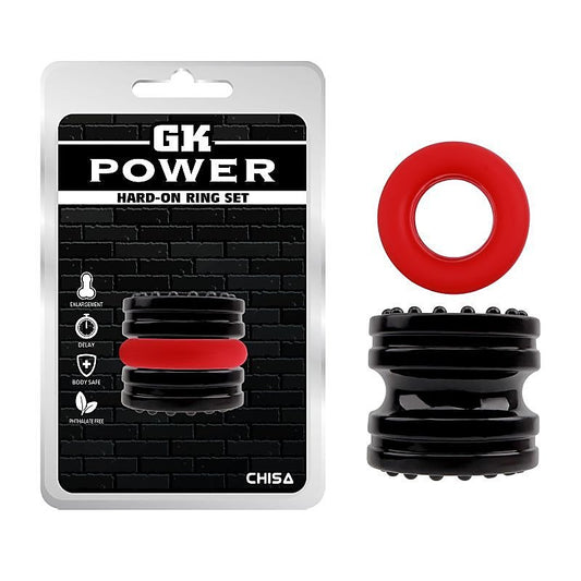 Hard On 2 Piece Men's Cock Ring Set by Chisa - Cock Ring Sets