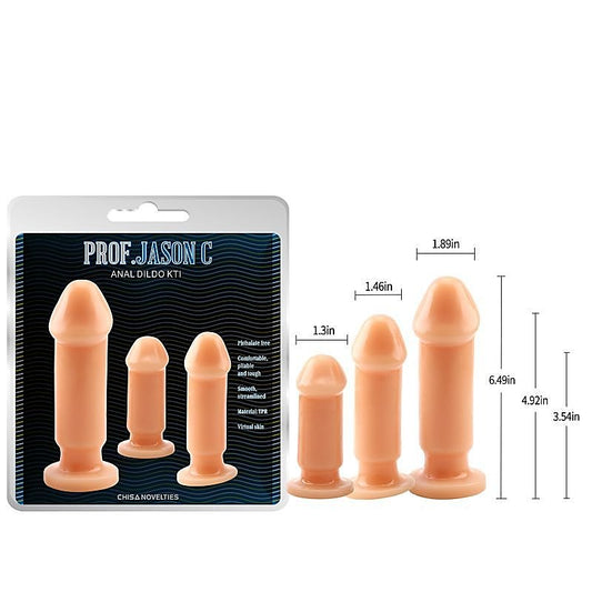 Realistic Cock Shape 3 Piece Anal Training Kit by Chisa - Butt Plugs