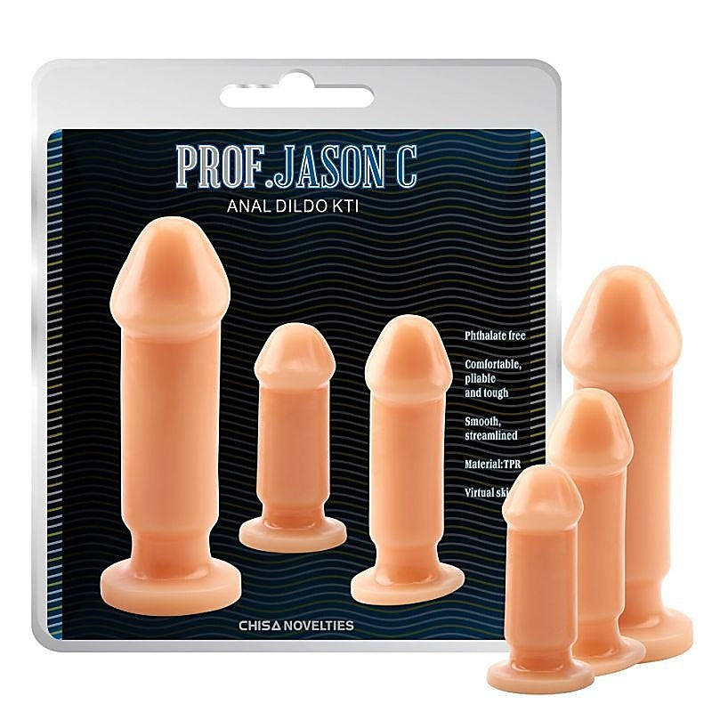Realistic Cock Shape 3 Piece Anal Training Kit by Chisa - Butt Plugs