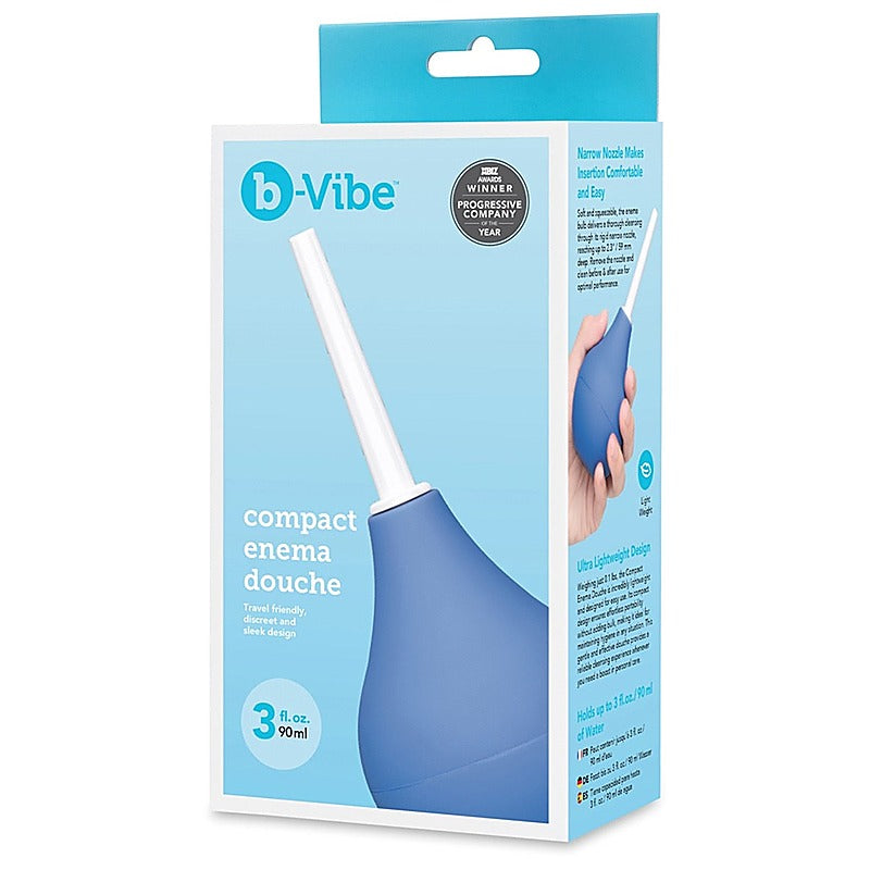 B Vibe Compact Anal Cleansing Enema Douche with Easy Squeeze Bulb - Enemas and Douches