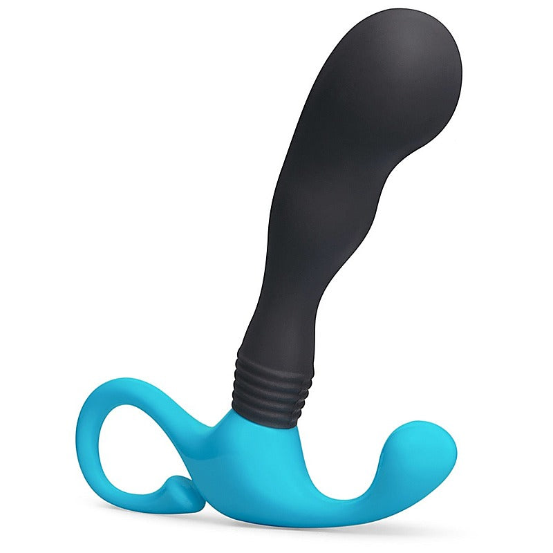 B Vibe Curl Hands Free Curved Silicone Prostate Massager Ribbed Base - Prostate Toys