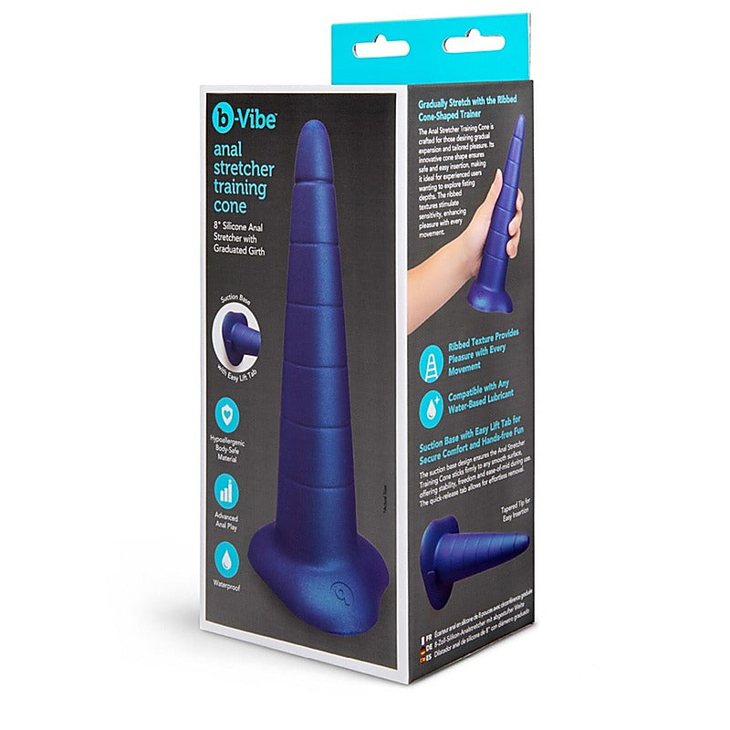 B Vibe Silicone Anal Stretcher Training Cone 8 Inch Graduated - Butt Plugs