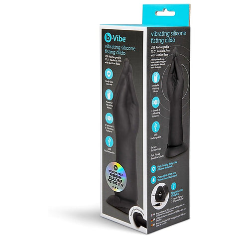 B Vibe USB Rechargeable Vibrating Silicone Fisting Dildo IPX7 Waterproof - Realistic Dildos