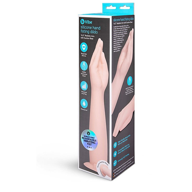 B Vibe Silicone Hand Fisting Dildo With Suction Base 16.5 Inch - Realistic Dildos