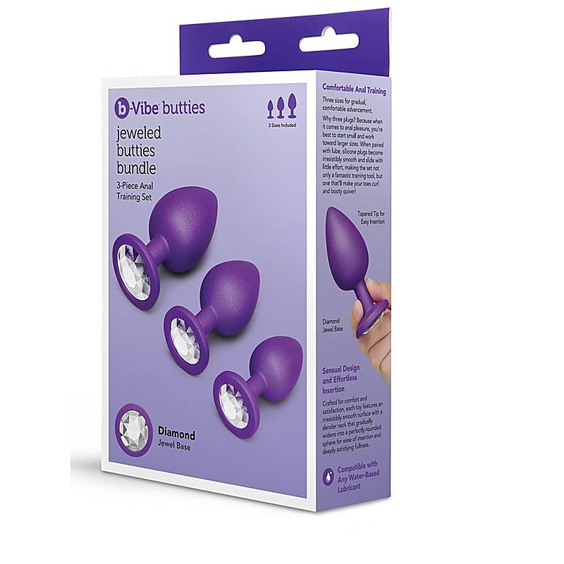 Jewel Butties 3 Piece Anal Training Set by B-Vibe - Butt Plugs