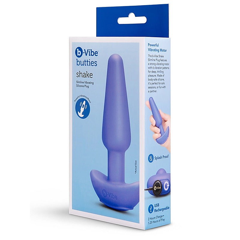 B Vibe Shake Slimline Vibrating Silicone Anal Plug USB Rechargeable - Butt Plugs