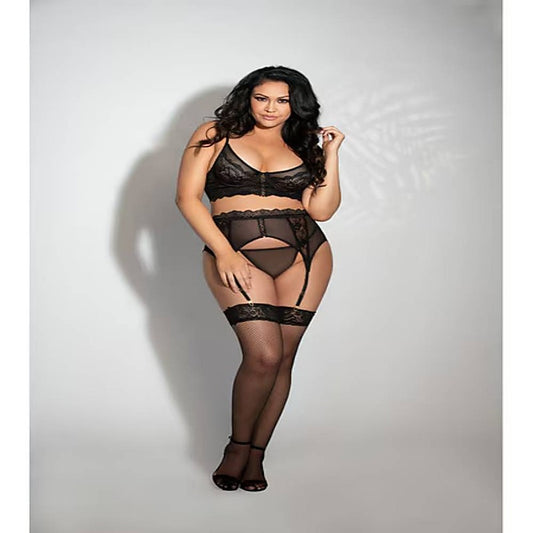 Seven 'til Midnight 3 Piece Lace Lingerie Set - Bras and Bra Sets