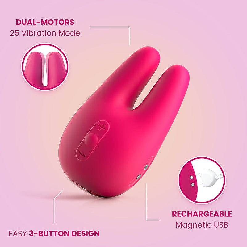 Pipedream Jimmyjane Form 2 PRO Clitoral Vibrator Dual Motor Design - Clit Ticklers and Pulsators