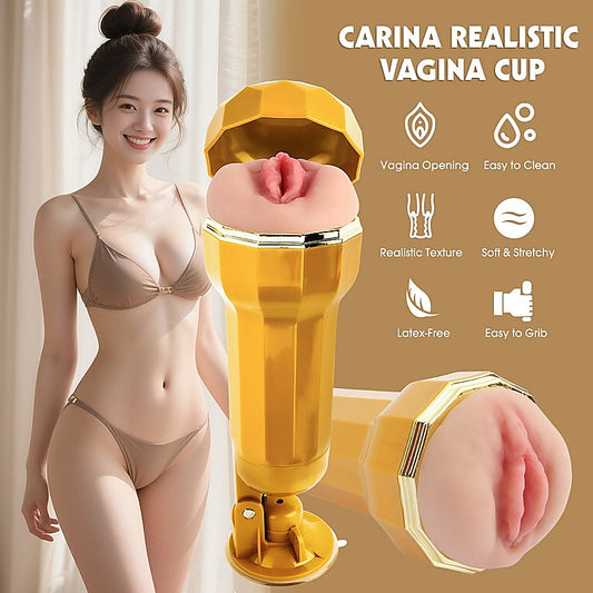 Carina Realistic Vagina Vibrating Cup by Chisa - Masturbators and Strokers