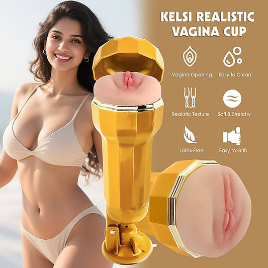 Kelsi Vibrating Realistic Vagina Cup by Chisa - Masturbators and Strokers