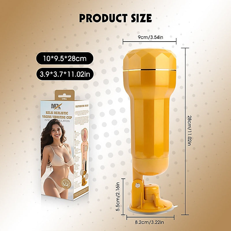 Kelsi Vibrating Realistic Vagina Cup by Chisa - Masturbators and Strokers