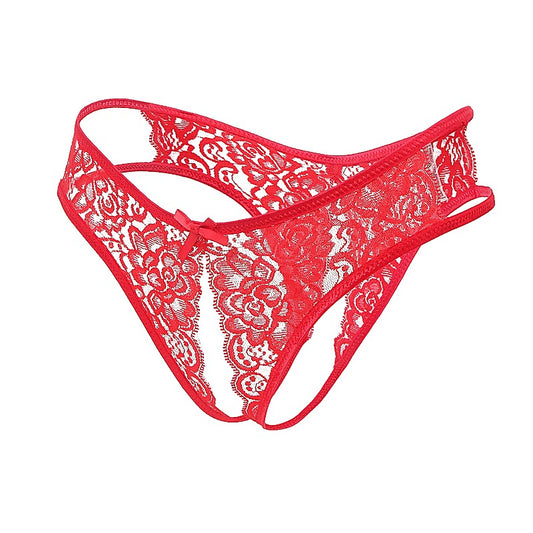 Full Lace Crotchless Panties by Love In Leather - G-Strings, Panties and Shorts