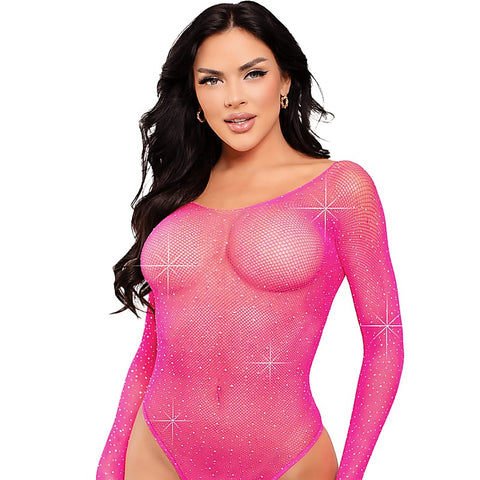 Sexy Rhinestone Women's Bodysuit by Love In Leather - Teddies and Bodysuits