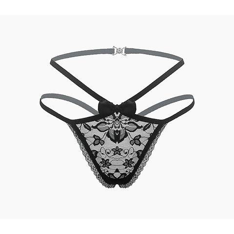 Full Lace G-String Crotchless Panties by Love In Leather - G-Strings, Panties and Shorts