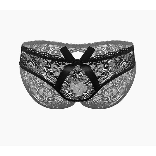 Sexy Crotchless Lace Panties Black OS by Love In Leather - G-Strings, Panties and Shorts