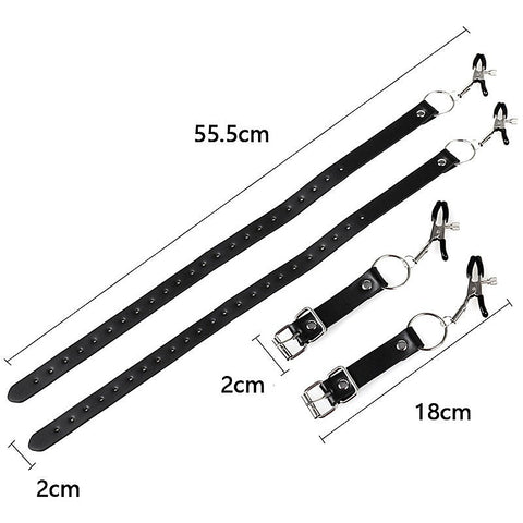 Faux Leather Labia Clamp Belt by BDStyle - Pussy And Clit Toys