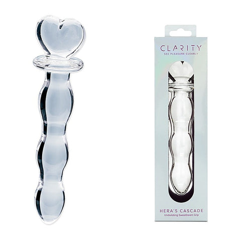 Creative Conceptions Clarity Heras Cascade Textured Glass Dildo - Glass Sex Toys