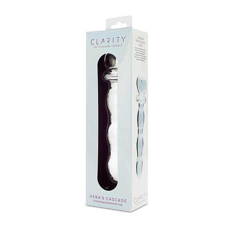 Creative Conceptions Clarity Heras Cascade Textured Glass Dildo - Glass Sex Toys